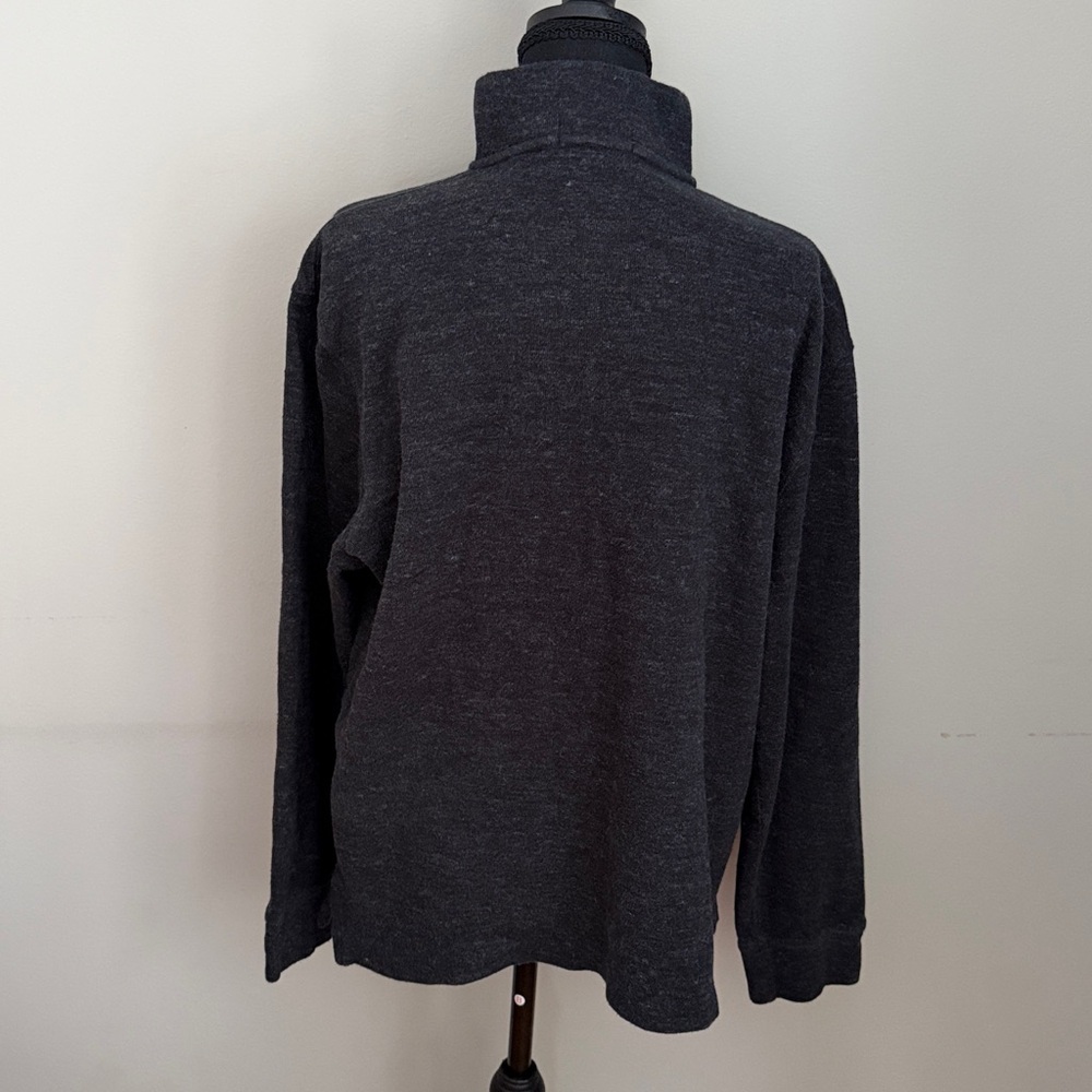 Polo Ralph Lauren Men’s Quarter Zip estate rib Sweater Charcoal Gray Size Large - Picture 5 of 5